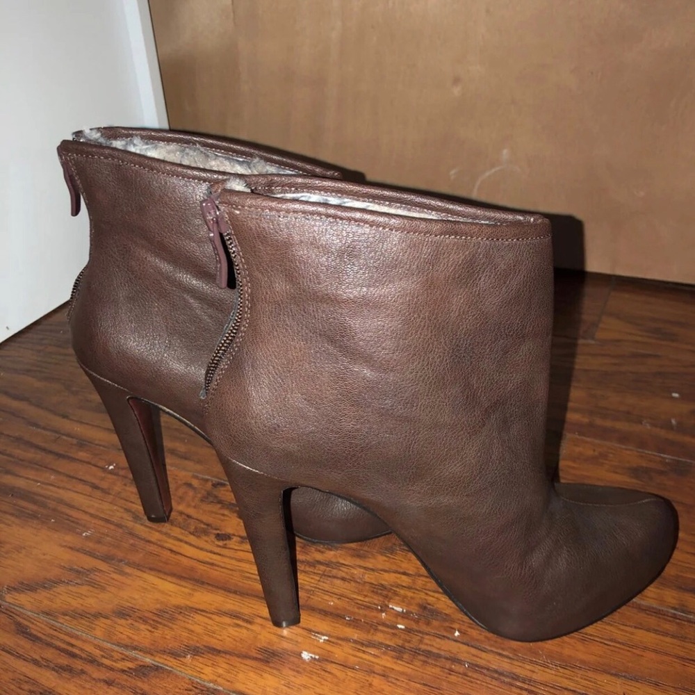 Brown Leather BCBG Booties